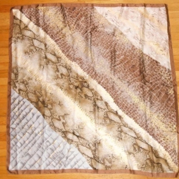 Adrienne Vittadini Nude Tan Brown Snake Scarf - Picture 8 of 8